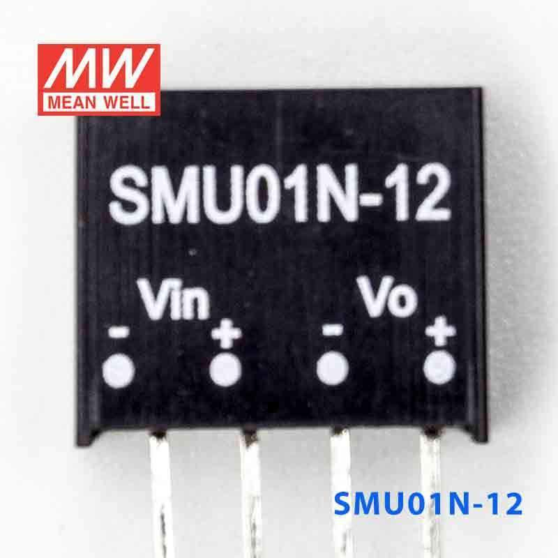 Mean Well SMU01N-12 DC-DC Converter - 1W - 21.6~26.4V in 12V out 84mA - SMU01N-12 - powersupplymall.com