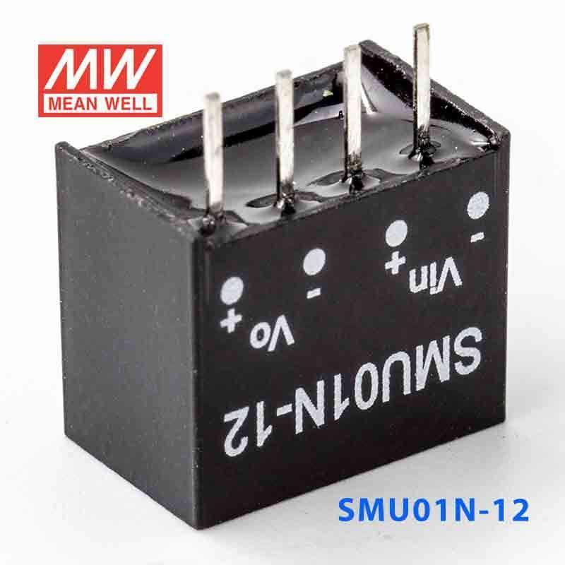 Mean Well SMU01N-12 DC-DC Converter - 1W - 21.6~26.4V in 12V out 84mA - SMU01N-12 - powersupplymall.com