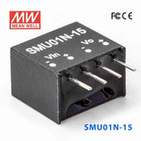 Mean Well SMU01N-15 DC-DC Converter - 1W - 21.6~26.4V in 15V out 67mA - SMU01N-15 - powersupplymall.com