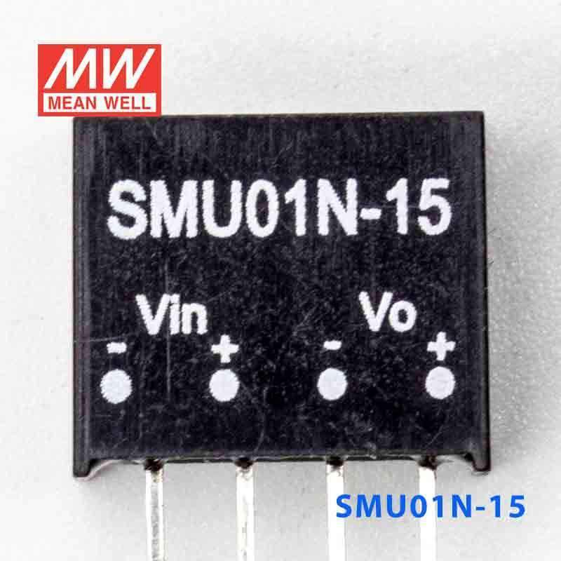 Mean Well SMU01N-15 DC-DC Converter - 1W - 21.6~26.4V in 15V out 67mA - SMU01N-15 - powersupplymall.com