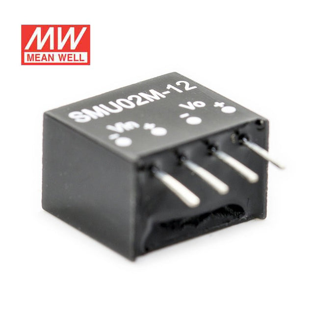 Mean Well SMU02M-12 DC-DC Converter - 2W - 10.8~13.2V in 12V out 167mA - SMU02M-12 - powersupplymall.com