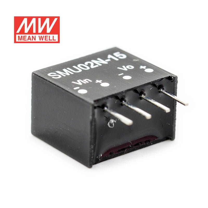 Mean Well SMU02N-05 DC-DC Converter - 2W - 21.6~26.4V in 5V out 400mA - SMU02N-05 - powersupplymall.com