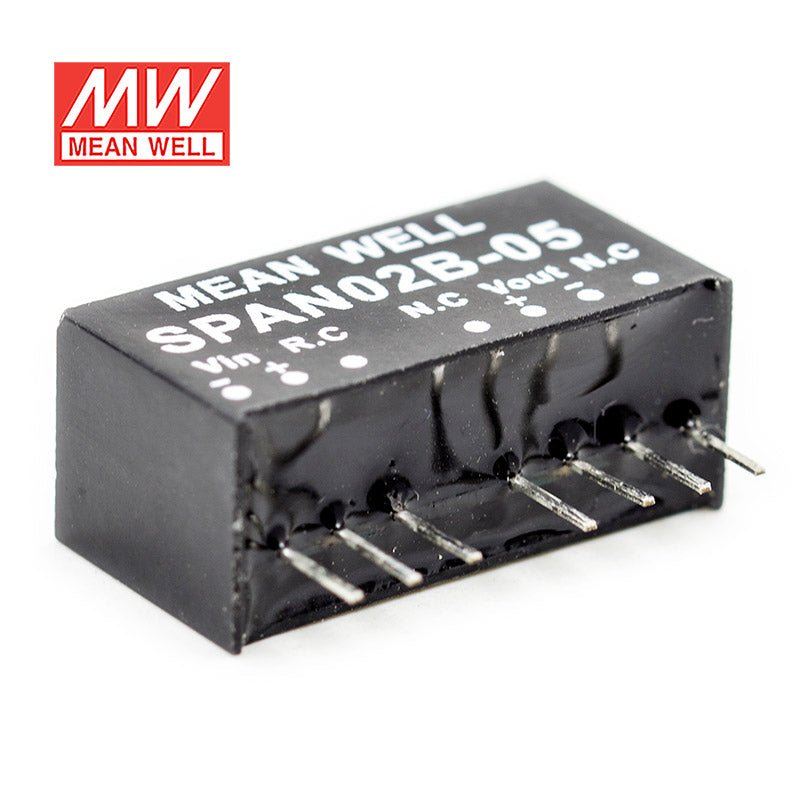 Mean Well SPAN02B-05 DC-DC Converter - 2W - 18~36V in 5V out 400mA - SPAN02B-05 - powersupplymall.com