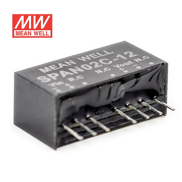 Mean Well SPAN02C-12 DC-DC Converter - 2W - 36~75V in 12V out 167mA - SPAN02C-12 - powersupplymall.com