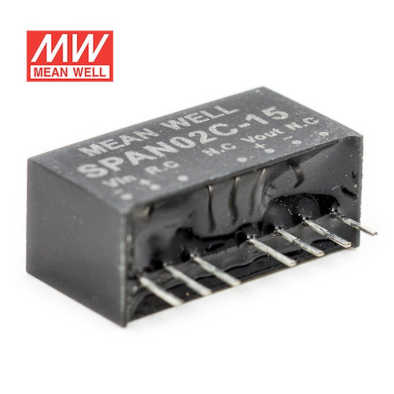 Mean Well SPAN02C-15 DC-DC Converter - 2W - 36~75V in 15V out 134mA - SPAN02C-15 - powersupplymall.com