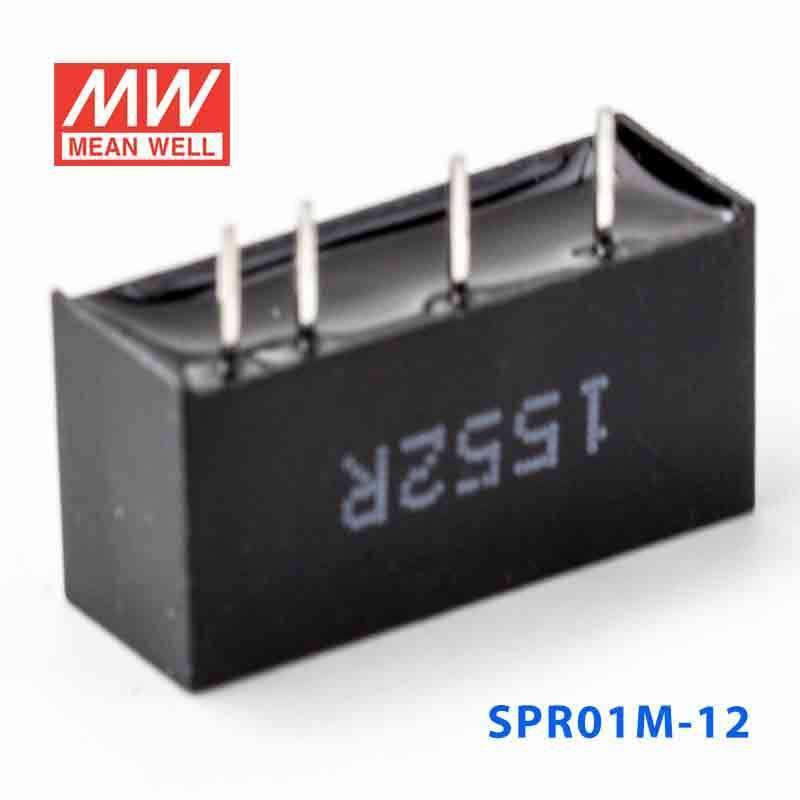 Mean Well SPR01M-12 DC-DC Converter - 1W - 10.8~13.2V in 12V out - SPR01M-12 - powersupplymall.com