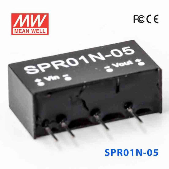Mean Well SPR01N-05 DC-DC Converter - 1W - 21.6~26.4V in 5V out - SPR01N-05 - powersupplymall.com