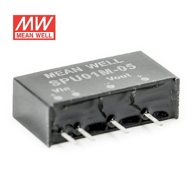 Mean Well SPU01M-05 DC-DC Converter - 1W - 10.8~13.2V in 5V out - SPU01M-05 - powersupplymall.com