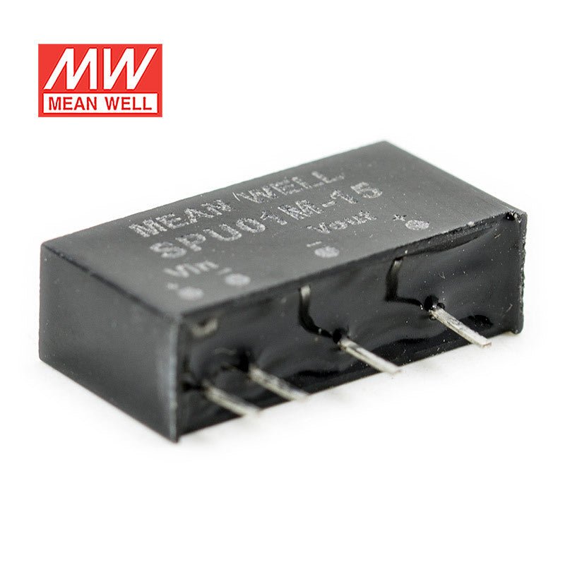 Mean Well SPU01M-15 DC-DC Converter - 1W - 10.8~13.2V in 15V out - SPU01M-15 - powersupplymall.com
