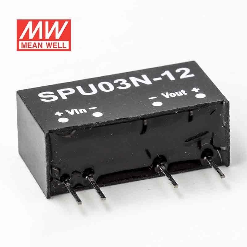 Mean Well SPU03N-12 DC-DC Converter - 3W - 10.8~13.2V in 15V out - SPU03N-12 - powersupplymall.com