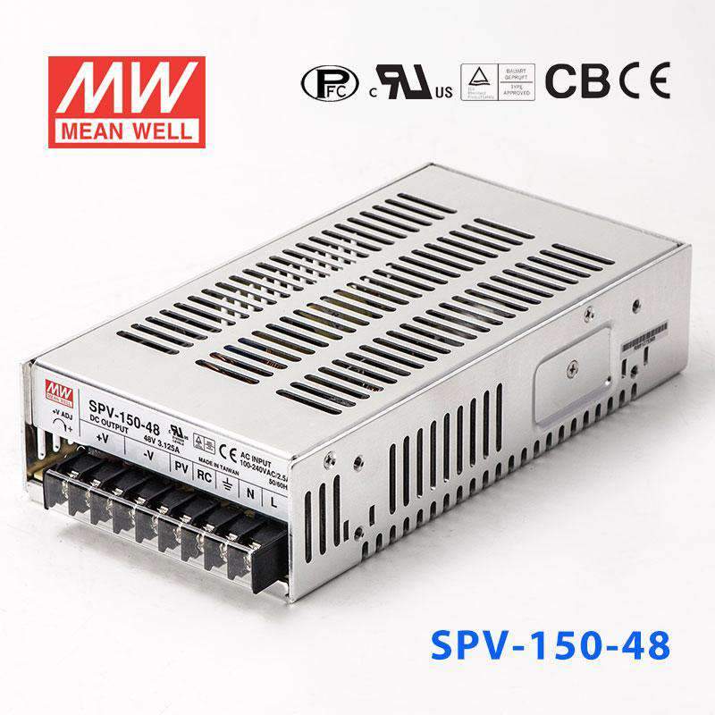 Mean Well SPV - 150 - 48 power supply 150W 48V 3.125A - SPV - 150 - 48 - powersupplymall.com
