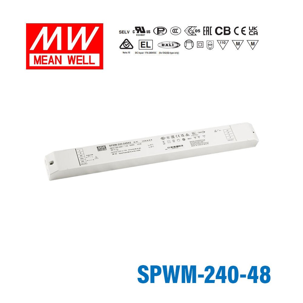 MEAN WELL SPWM-240-48 240W 48V CV LED Driver 5A - SPWM-240-48 - powersupplymall.com