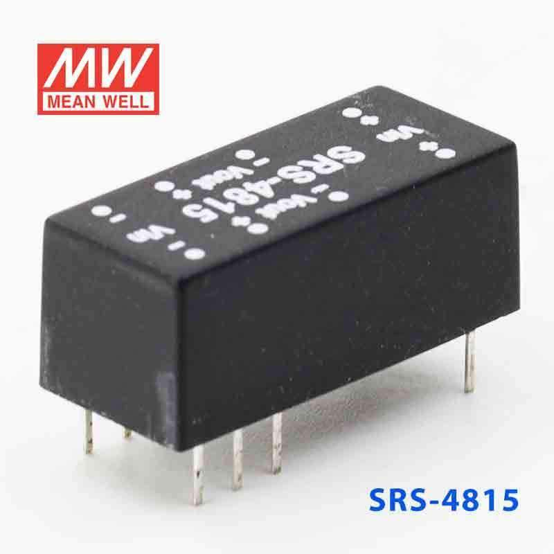 Mean Well SRS-4815 DC-DC Converter - 0.5W - 43.2~52.8V in 15V out - SRS-4815 - powersupplymall.com