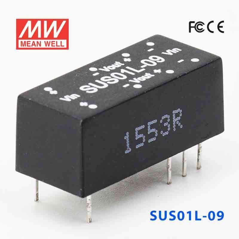 Mean Well SUS01L-09 DC-DC Converter - 1W - 4.5~5.5V in 9V out - SUS01L-09 - powersupplymall.com