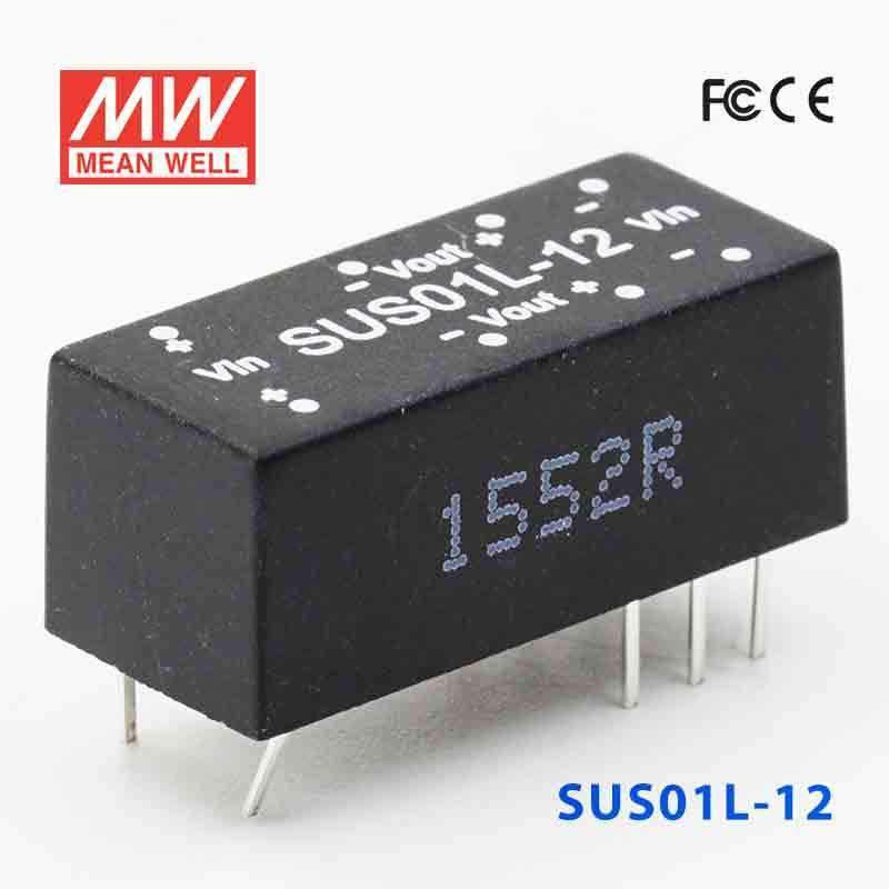 Mean Well SUS01L-12 DC-DC Converter - 1W - 4.5~5.5V in 12V out - SUS01L-12 - powersupplymall.com
