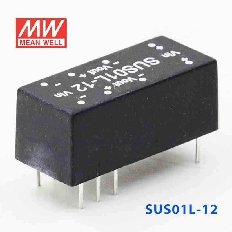 Mean Well SUS01L-12 DC-DC Converter - 1W - 4.5~5.5V in 12V out - SUS01L-12 - powersupplymall.com