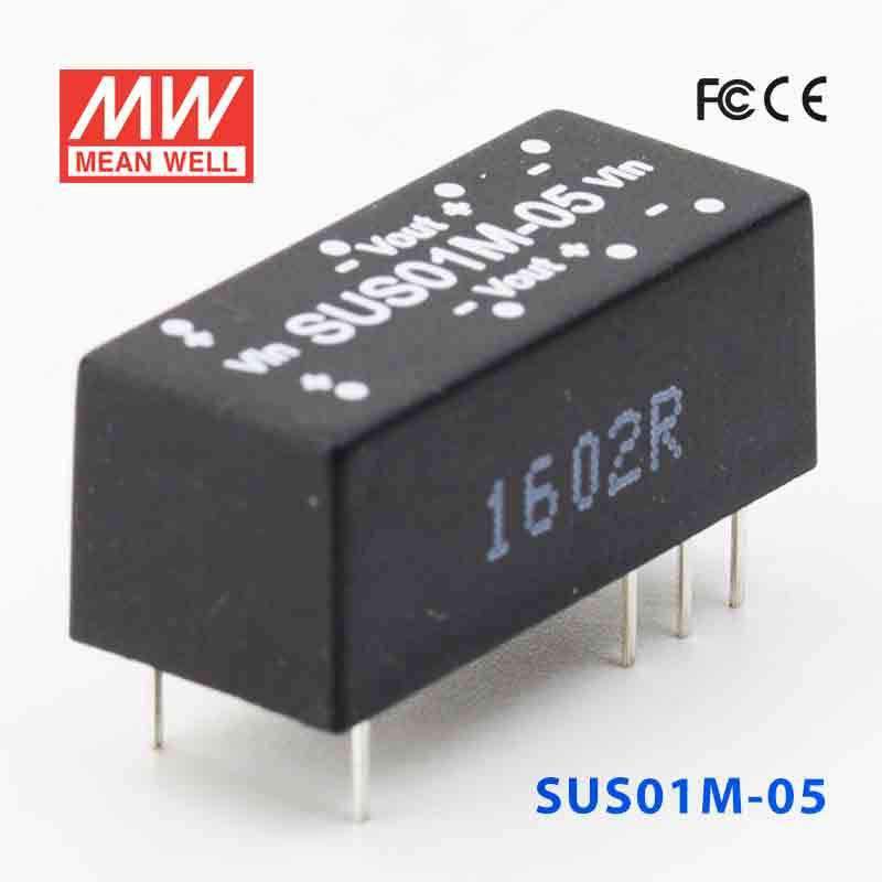 Mean Well SUS01M-05 DC-DC Converter - 1W - 10.8~13.2V in 5V out - SUS01M-05 - powersupplymall.com