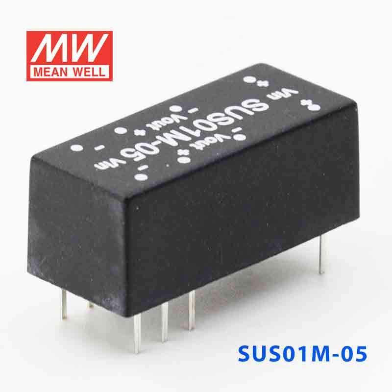 Mean Well SUS01M-05 DC-DC Converter - 1W - 10.8~13.2V in 5V out - SUS01M-05 - powersupplymall.com