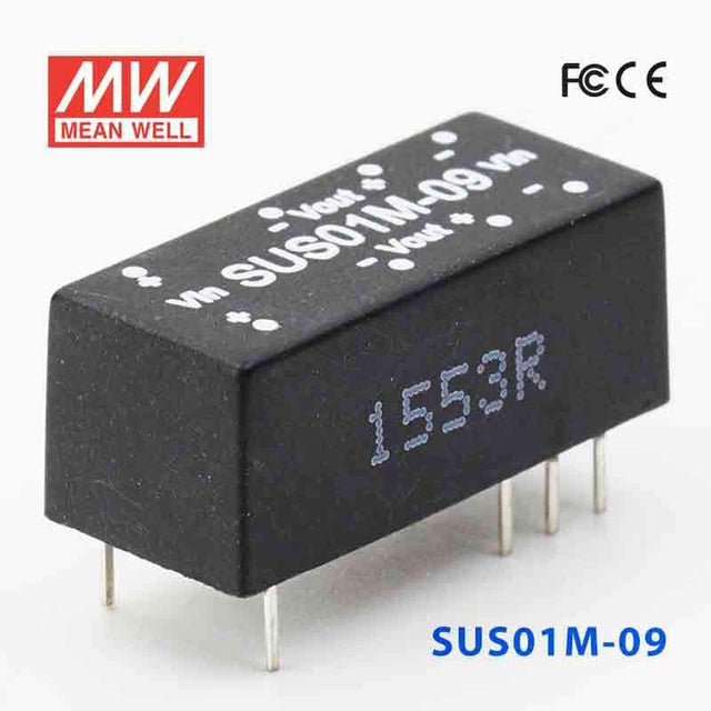 Mean Well SUS01M-09 DC-DC Converter - 1W - 10.8~13.2V in 9V out - SUS01M-09 - powersupplymall.com