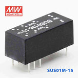 Mean Well SUS01M-15 DC-DC Converter - 1W - 10.8~13.2V in 15V out - SUS01M-15 - powersupplymall.com