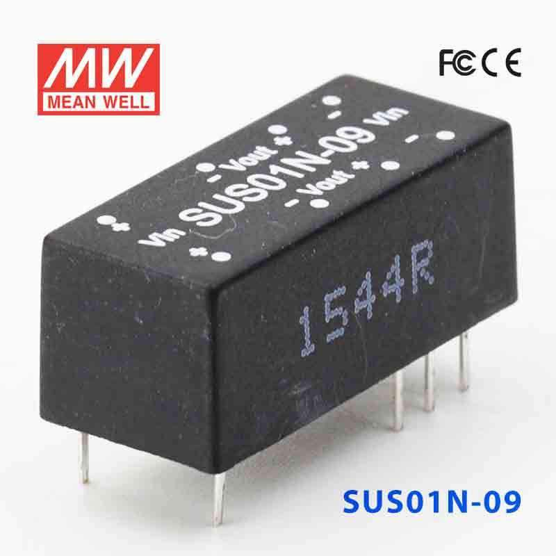 Mean Well SUS01N-09 DC-DC Converter - 1W - 21.6~26.4V in 9V out - SUS01N-09 - powersupplymall.com