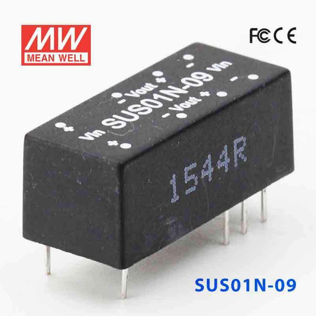 Mean Well SUS01N-09 DC-DC Converter - 1W - 21.6~26.4V in 9V out - SUS01N-09 - powersupplymall.com