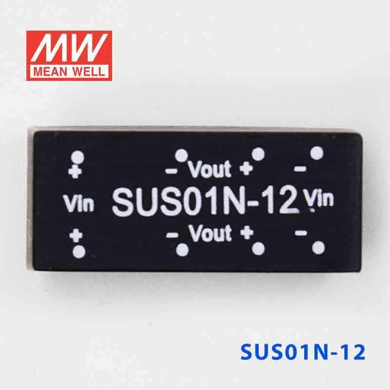 Mean Well SUS01N-12 DC-DC Converter - 1W - 21.6~26.4V in 12V out - SUS01N-12 - powersupplymall.com