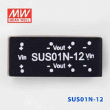 Mean Well SUS01N-12 DC-DC Converter - 1W - 21.6~26.4V in 12V out - SUS01N-12 - powersupplymall.com