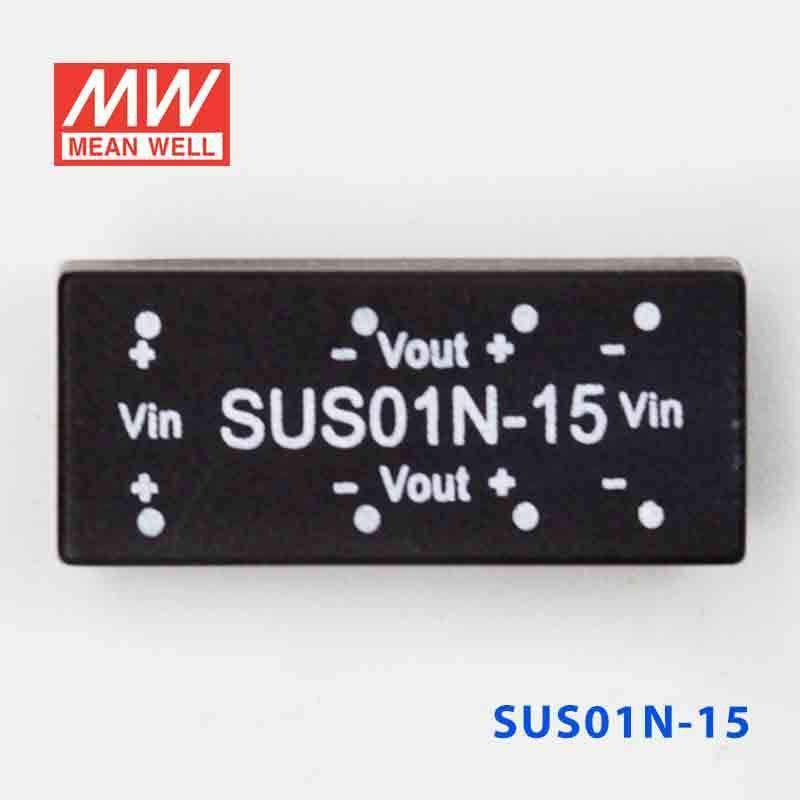 Mean Well SUS01N-15 DC-DC Converter - 1W - 21.6~26.4V in 15V out - SUS01N-15 - powersupplymall.com