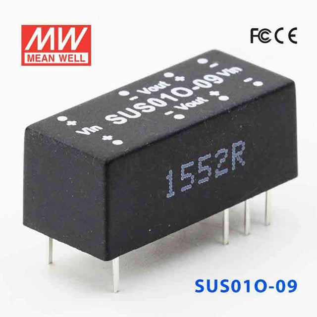 Mean Well SUS01O-09 DC-DC Converter - 1W - 43.2~52.8V in 9V out - SUS01O-09 - powersupplymall.com