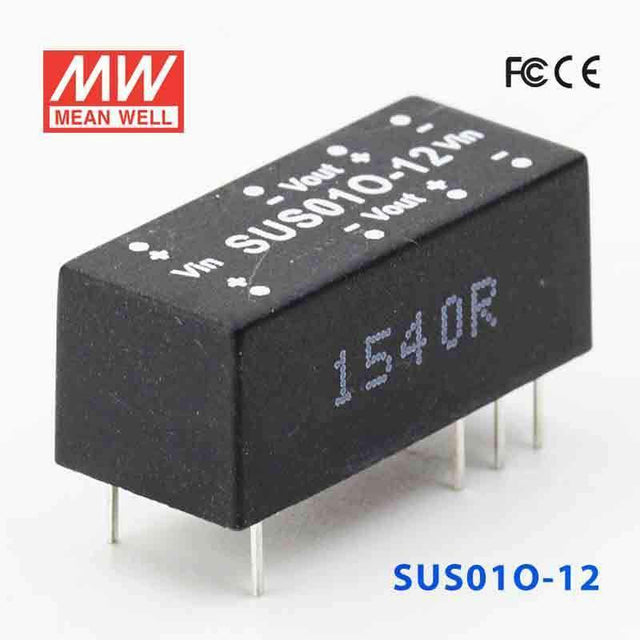 Mean Well SUS01O-12 DC-DC Converter - 1W - 43.2~52.8V in 12V out - SUS01O-12 - powersupplymall.com