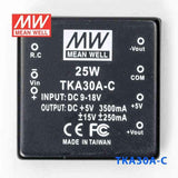 Mean Well TKA30A-C DC-DC Converter - 25W - 9~18V in 5V out - TKA30A-C - powersupplymall.com