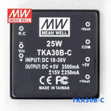 Mean Well TKA30B-C DC-DC Converter - 25W - 18~36V in ±12V out - TKA30B-C - powersupplymall.com