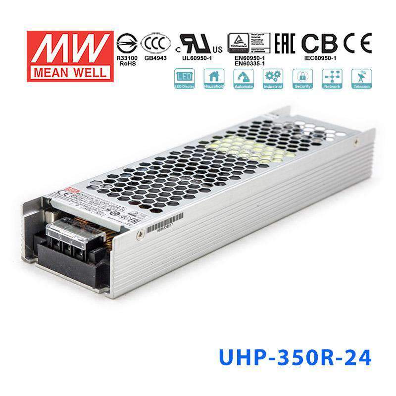 Mean Well UHP-350R-24 Power Supply 350.4W 24V - Redundant 14.6A - UHP-350R-24 - powersupplymall.com