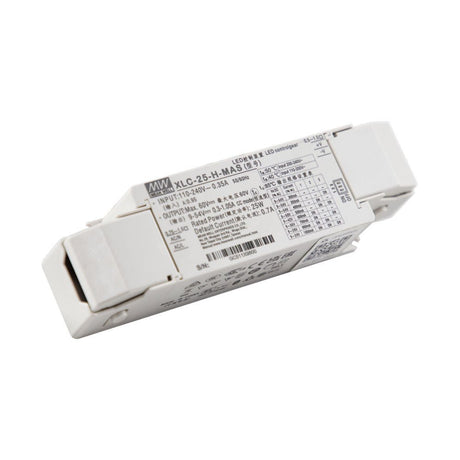 Mean Well XLC - 25 - H - MAS LED Driver 25W 700mA 9~54V Constant Power, Current Setting by Dip Switch, Matter Wireless Dimming with Strain Relief - XLC - 25 - H - MAS - powersupplymall.com