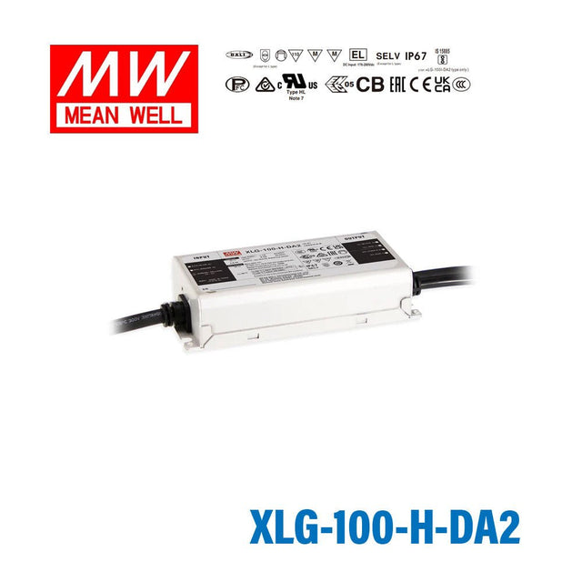 Mean Well XLG-100-H-DA2 Power Supply 100W 2100mA - DALI2 Dimmable - XLG-100-H-DA2 - powersupplymall.com