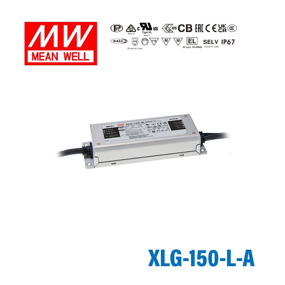 Mean Well XLG-150-L-A AC-DC Single output LED driver Constant Power Mode 150W 1.05A - XLG-150-L-A - powersupplymall.com