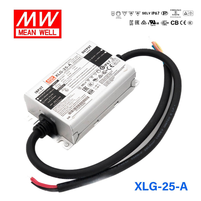 Mean Well XLG - 25 - A Power Supply 25W 700mA - Adjustable - XLG-25-A - powersupplymall.com