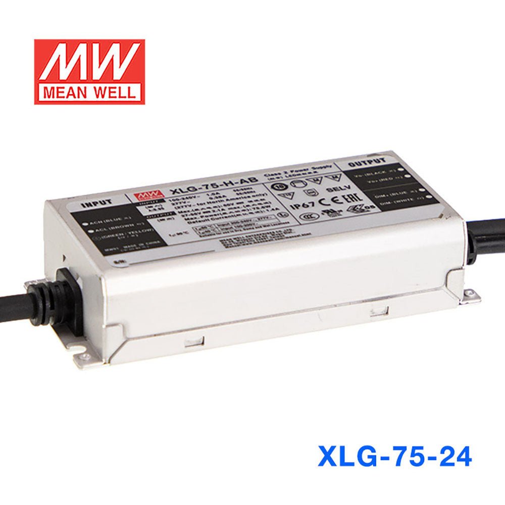 Mean Well XLG Series LED Power Supply 24V (75~200W) - powersupplymall.com