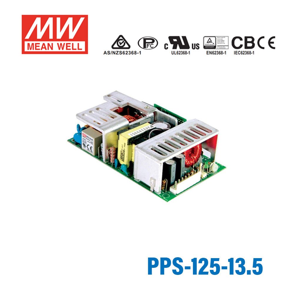 Meanwell PPS-125-13.5 125W 13.5V Single Output with PFC Switching Power Supply 7.5A - PPS-125-13.5 - powersupplymall.com