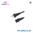 Purple Plug 3 Prong NEMA 5-15P to C13 Power Cord - 3FT, Copper, 18AWG, 125V 10A, SVT Wire - PP-3PRC13-3F - powersupplymall.com