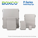 Boxco P-Series 20.87 x 28.74 x 7.28 Inches(530 x 730 x 185mm) Plastic Enclosure, IP67, IK08, ABS, Grey Cover, Molded Hinge and Latch Type
