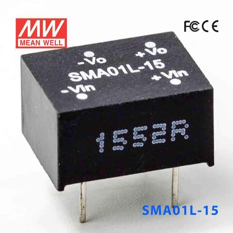 Mean Well SMA01L-15 DC-DC Converter - 1W - 4.5~5.5V in 15V out