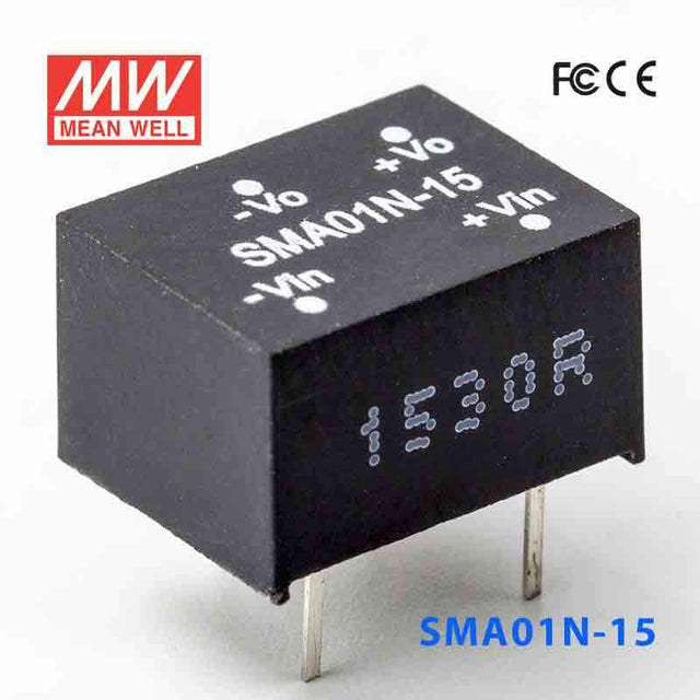 Mean Well SMA01N-15 DC-DC Converter - 1W - 21.6~26.4V in 15V out