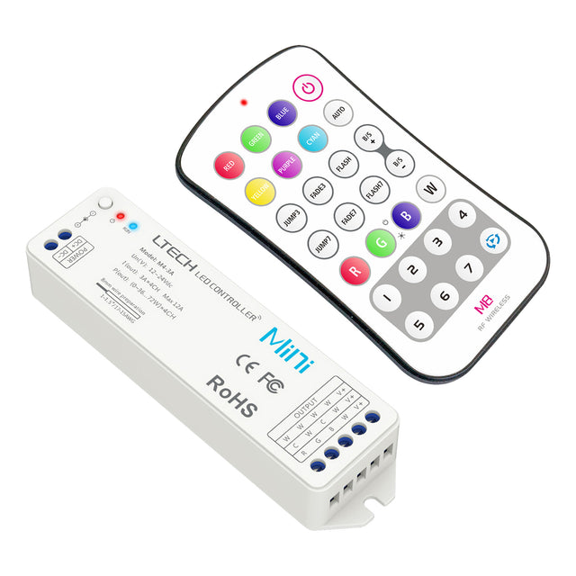 Ltech M8+M4-3A Mini Controller with RF Remote - RGBW